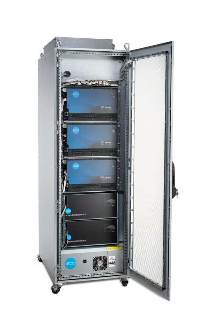 3-Axis Gradient Amplifier Cabinet with SiC series modules and power supplies.